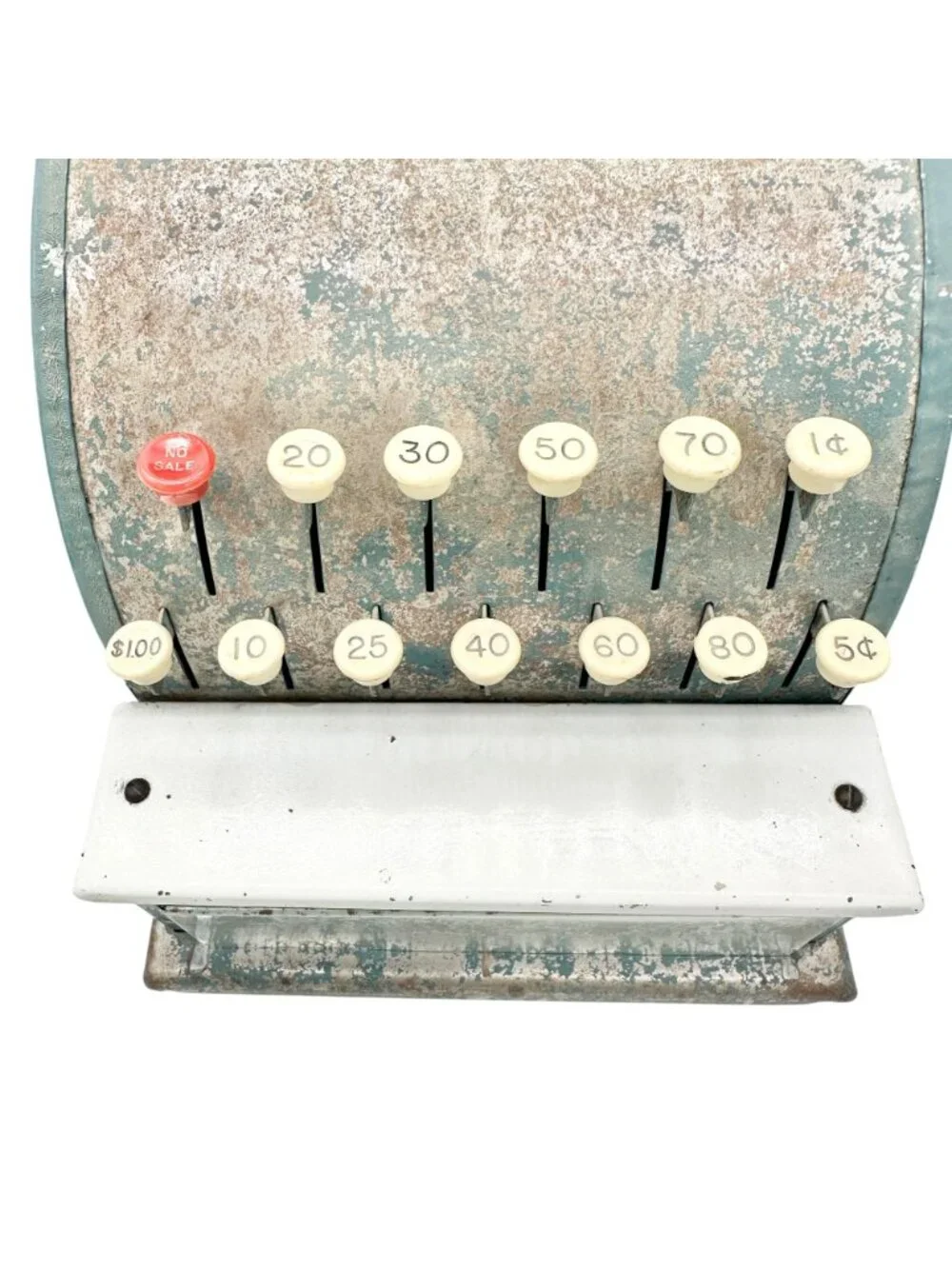 Vintage Metal Toy Ca$h Register With Functional Buttons and Drawer Blue 7